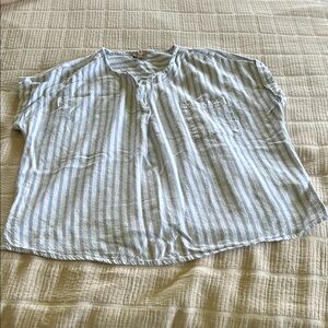 Como Vintage Blue and White Striped Top